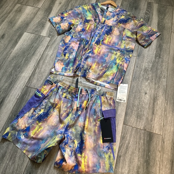 NWT Lululemon Acid Psychedelic EDM XXL shirt shorts set - Picture 2 of 6